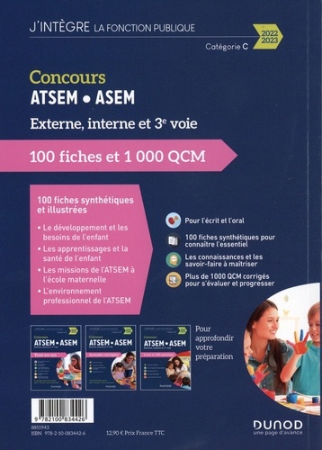 Concours ATSEM/ASEM. 100 Fiches et 1000 QCM  Edition 2022-2023