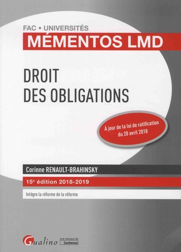 Droit des obligations  Edition 2018-2019