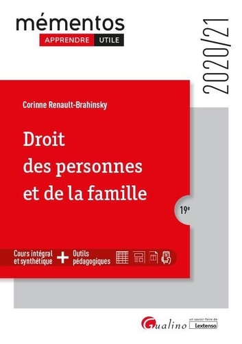 Droit des personnes et de la famille  Edition 2020-2021