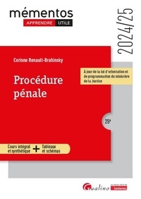 Corinne Renault-Brahinsky - Procédure pénale - Un apprentissage plus facile, plus rapide et utile !.