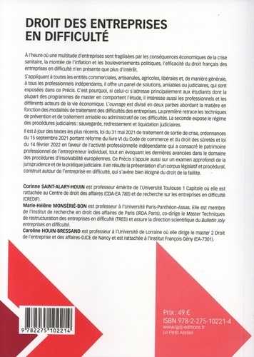 Droit des entreprises en difficulté 13e édition