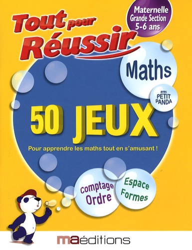 Corinne Tarcelin - Maths avec petit panda - 50 jeux Maternelle GS 5-6 ans.