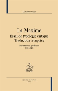 Corrado Rosso - La Maxime - Essai de typologie critique.
