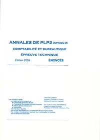 Annales de PLP2 option B comptabilité et bureautique épreuve technique