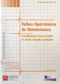 Fiches opératoires de maintenance