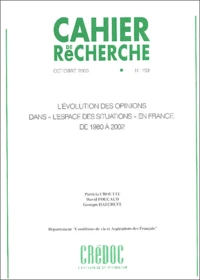 L'évolution des opinions dans l'espace des situations en France de 1980 à 2002