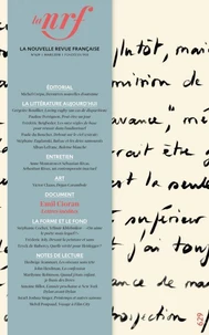La Nouvelle Revue Française N° 629, mars 2018