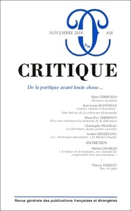 Philippe Roger - Critique N° 858, novembre 2018 : .