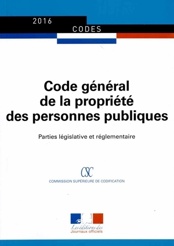 Code général de la propriété des personnes publiques  Edition 2016