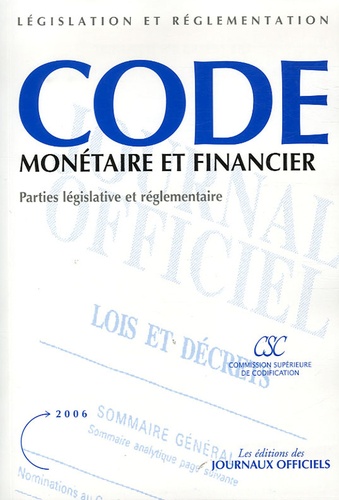  CSC - Code monétaire et financier.