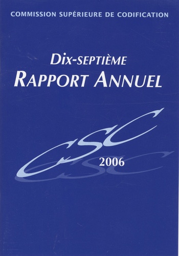  CSC - Commission supérieure de codification - Dix-septième rapport annuel.