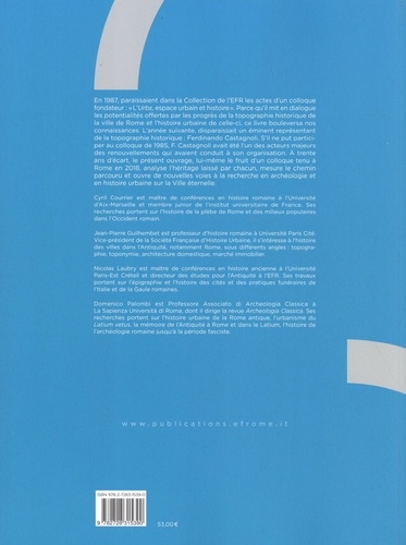 Rome, archéologie et histoire urbaine. Trente ans après l'Urbs (1987)