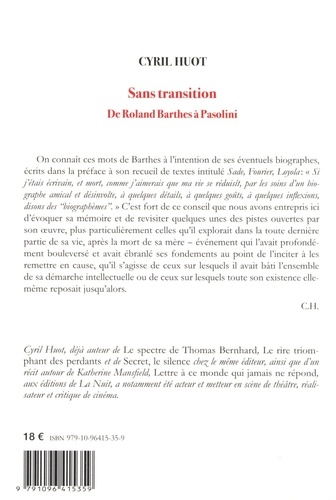 Sans transition. De Roland Barthes à Pasolini