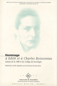 Cyrille Gigandet - Hommage à Edith et à Charles Boissonnas - Autour de la NRF, de Jean Paulhan et du Collège de sociologie.