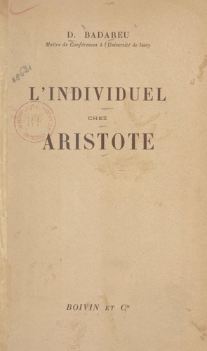 L'individuel chez Aristote