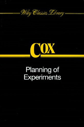 D-R Cox - Planning Of Experiments.