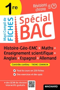 Histoire-Géo-EMC + Maths + Enseignement scientifique + Anglais + Espagnol + Allemand