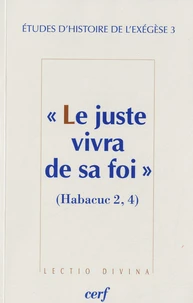 Etudes d'histoire de l'exégèse