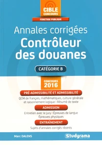 Annales corrigées contrôleur des douanes