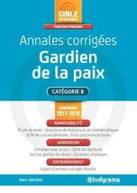 Annales corrigées gardien de la paix