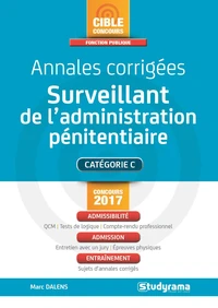 Annales corrigées surveillant de l'administration pénitentiaire