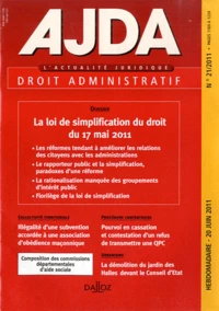 La loi de simplification du droit du 17 mai 2011