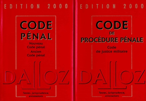  Dalloz - CODE PENAL ET CODE DE PROCEDURE PENALE 2 VOLUMES. - Edition 2000, avec CD-Rom.