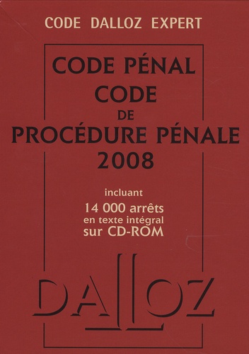  Dalloz - Code pénal et Code de procédure pénale - Pack en 2 volumes. 1 Cédérom