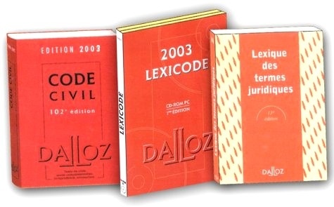  Dalloz - Lexicode civil 2003 - Coffret 2 volumes : Code civil, Lexique des termes juridiques. 1 Cédérom