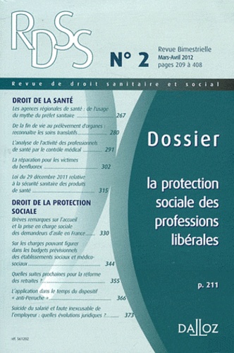 Michel Borgetto - Revue de droit sanitaire et social N° 2, Mars-avril 201 : La protection sociale des professions libérales.