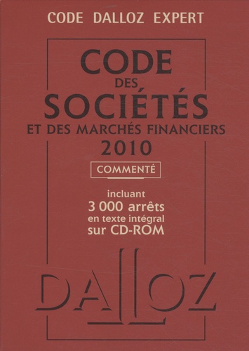  Dalloz-Sirey - Code des sociétés et des marchés financiers 2010 - 3000 arrêts en texte intégral sur CD-ROM. 1 Cédérom