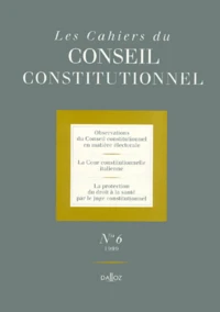 LES CAHIERS DU CONSEIL CONSTITUTIONNEL N°6 1999