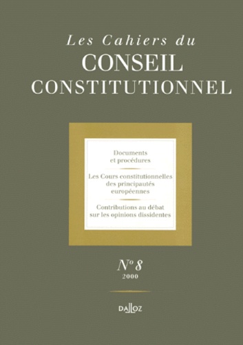  Dalloz-Sirey - Les cahiers du Conseil constitutionnel n°8/2000.