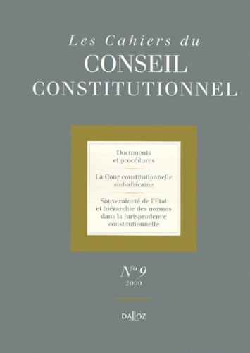  Dalloz-Sirey - Les Cahiers du Conseil constitutionnel N° 9/2000.