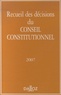  Dalloz-Sirey - Recueil des décisions du Conseil constitutionnel.