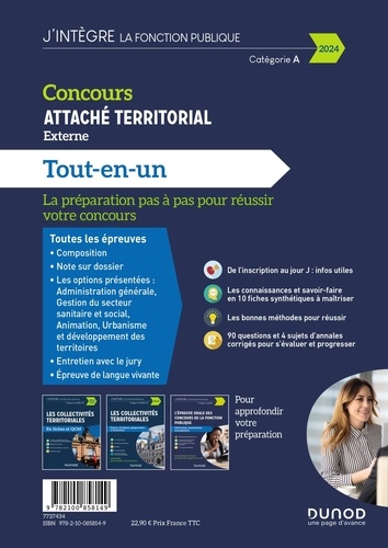 Concours attaché territorial externe. Tout-en-un  Edition 2024