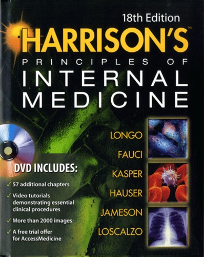 Dan L Longo et Anthony Fauci - Harrison's Principles of Internal Medecine - 2 Volumes. 1 DVD