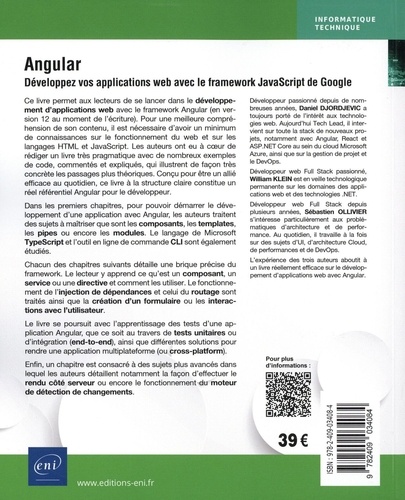 Angular. Développez vos applications web avec le framework JavaScript de Google 3e édition