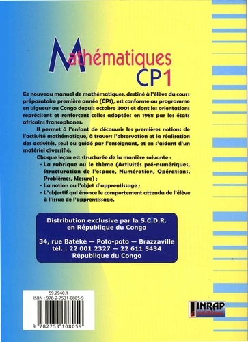 Mathématiques CP1. Manuel de l'élève