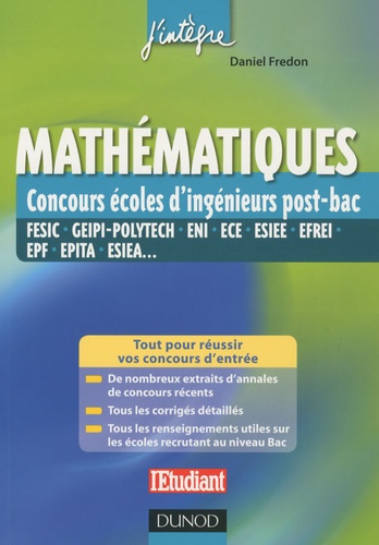 Daniel Fredon - Mathématiques - Concours écoles d'ingénieur post-bac.