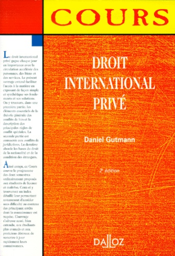 Daniel Gutmann - Droit International Prive. 2eme Edition.