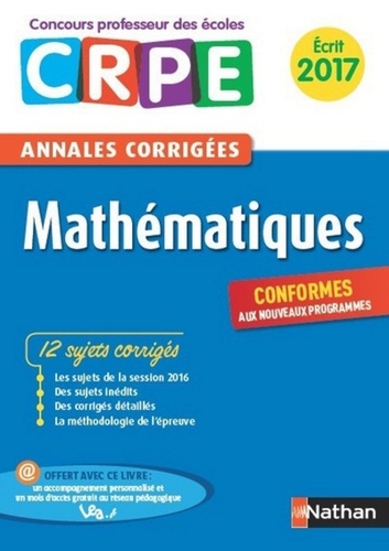 E-PUB PEDAGOGIE  Ebook - Annales CRPE 2017 : Mathématiques