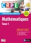 Mathématiques écrit. Tome 1  Edition 2019