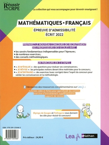 Mathématiques-Français. Ecrit  Edition 2022