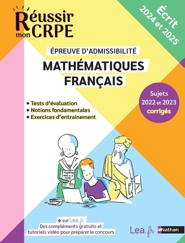 Mathématiques Français. Epreuve d'admissibilité écrit  Edition 2024-2025