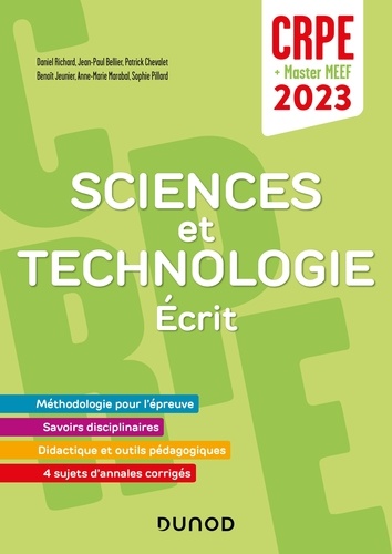 Daniel Richard et Jean-Paul Bellier - Concours Professeur des écoles 2023 - Sciences et technologie - Ecrit.
