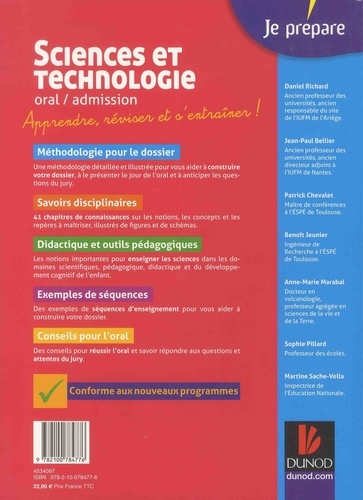 Sciences et technologie oral/admission. Professeur des écoles CRPE  Edition 2019