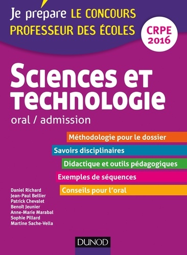 Daniel Richard et Jean-Paul Bellier - Sciences et technologie - Professeur des écoles - Oral admission - CRPE 2016.
