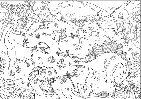Poster géant Dinosaures à colorier !