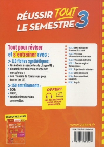 IFSI - Réussir tout le semestre 3. 110 Fiches de révision, 150 Entraînement, 8 Unités d'enseignement 3e édition